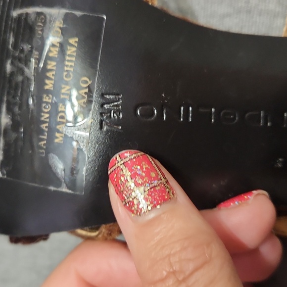 Bandolino Golden Velvet Strappy Heels - Picture 13 of 16